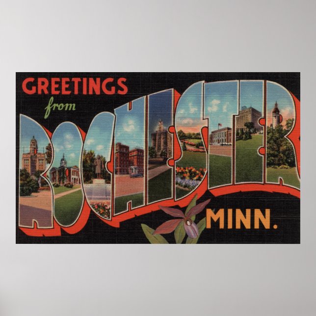Póster Rochester, Minnesota - Letra Grande Cena 2 (Frente)