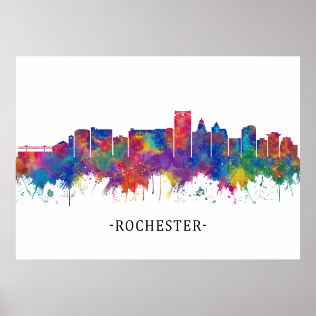Poster Rochester Minnesota Skyline (Frente)