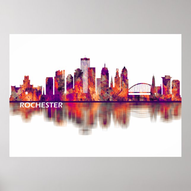 Poster Rochester New York Skyline (Frente)