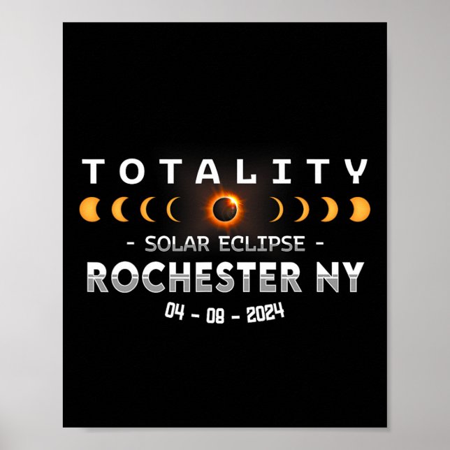 Poster Rochester Ny Total Solar Eclipse 2024 (Frente)