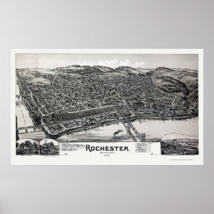 Poster Rochester, PA Panorâmica - 1900