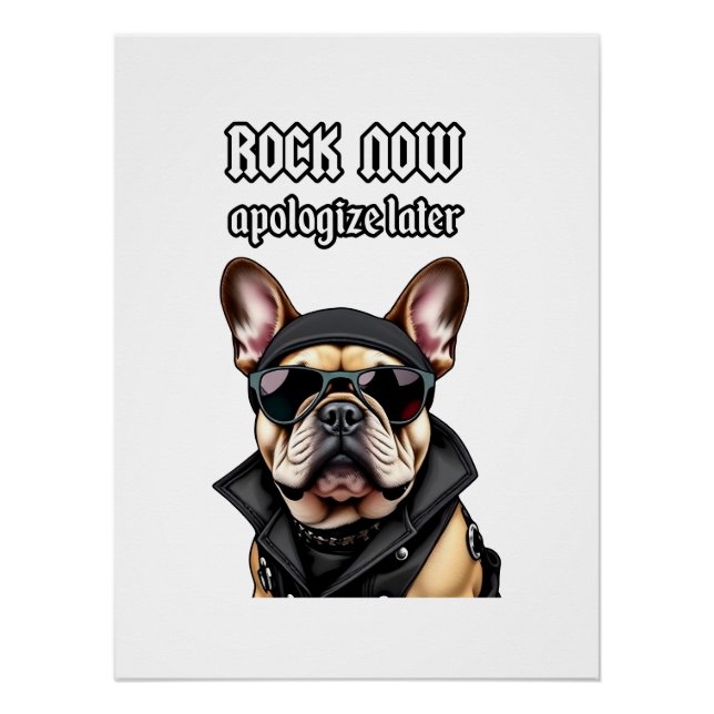 Póster Rock agora, peça desculpas mais tarde (Frente)
