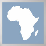 Póster Rock Blue - África autóctone<br><div class="desc">O mapa africano traçado em branco com cores contrastantes na paleta "Safari" de Emporio Moffa inspirada pela ousada aventura e natureza selvagem do continente.</div>