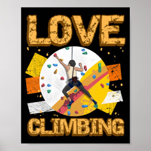 Poster Rock Climber Escalando Rock Jock Belayer Ice M
