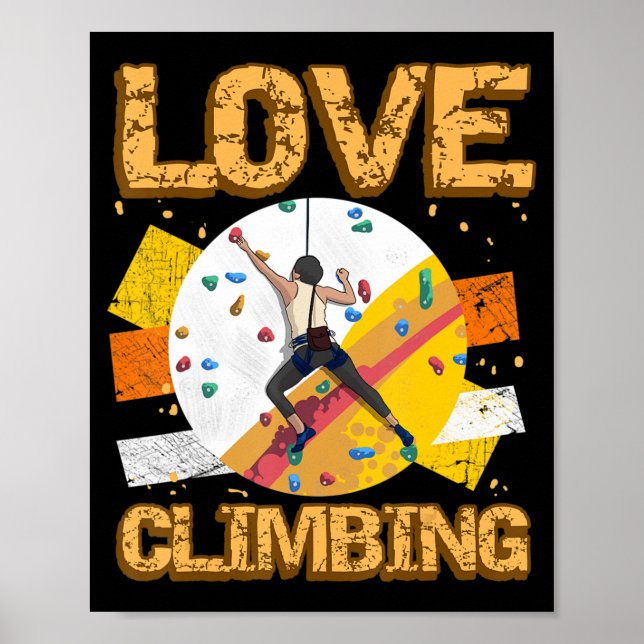 Poster Rock Climber Escalando Rock Jock Belayer Ice M (Frente)