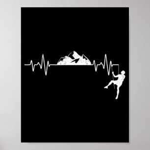 Poster Rock Climbing Heartbeat Climber Pulse Mountain Out