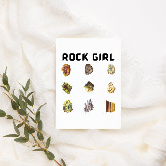 Poster Rock Girl Funny Vintage Rock & Crystal