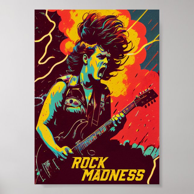 Poster Rock Madness Music Impressões: Negrito e Vibrante (Frente)