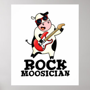 Poster Rock Moosdish Cute Cow Pun