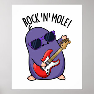 Poster Rock N Mole Funny Animal