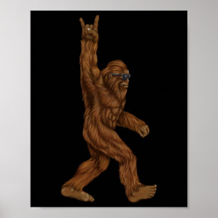 Poster Rock On Bigfoot Sasquatch Adora Rock And Roll Sung
