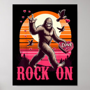 Poster Rock On Bigfoot Sasquatch Yeti Dia dos Namorados R