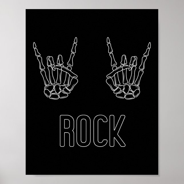 Poster Rock on Skeleton Hands (Frente)