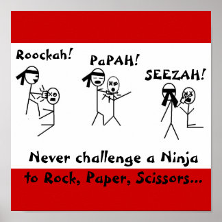 Póster Rock, Papel, Tesoura NINJA!