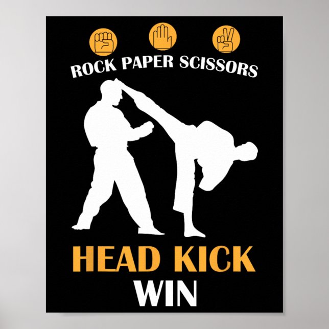 Poster Rock Paper Tesoura Cabeça Chute I Ganho Karato Ama (Frente)