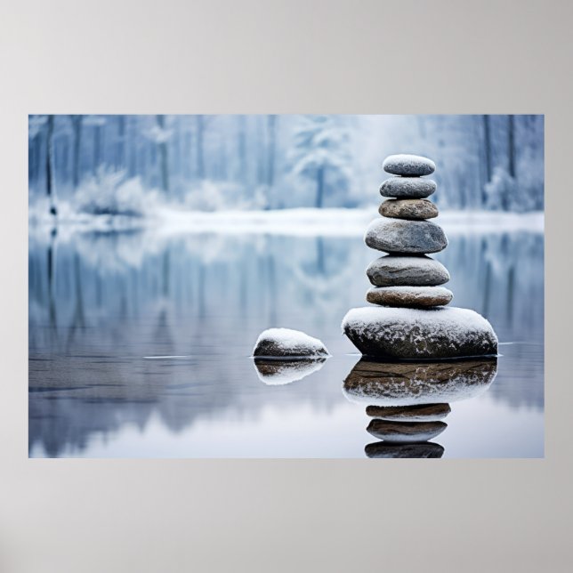 Poster Rock Pebble Forest Tranquil Pacífico (Frente)