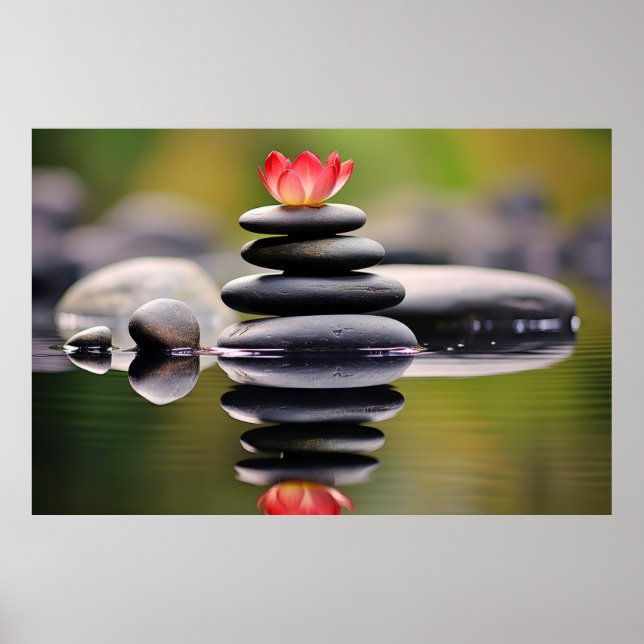 Poster Rock Pebble Forest Tranquil Pacífico (Frente)
