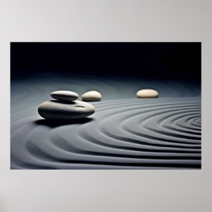 Poster Rock Pebble Water Tranquil Pacífico