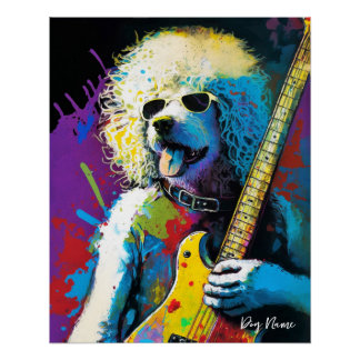 Póster Rock Star Musician - Anime Goldendoodle Dog 008