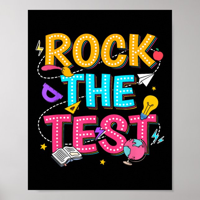 Poster Rock The Test Motivational Testing Day For Teacher (Frente)