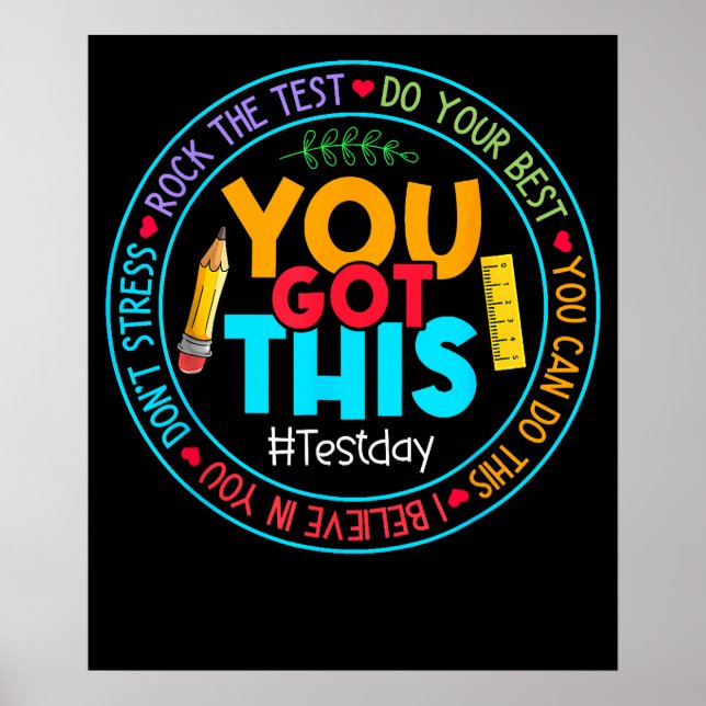 Poster Rock The Test Teacher Testing Day You Got This (Frente)