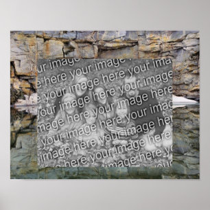Poster Rock Wall Reflections Pond Adicionar Sua Foto