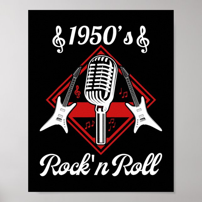 Poster Rockabilly 50 Rock and Roll Music (Frente)