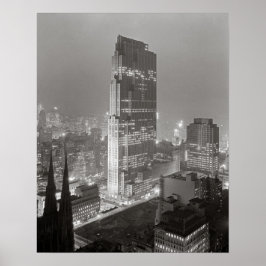 Póster Rockefeller Center, 1933. Foto Antiga