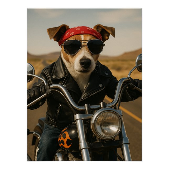 Póster Rocker Jack Russell auf dem Highway (Frente)