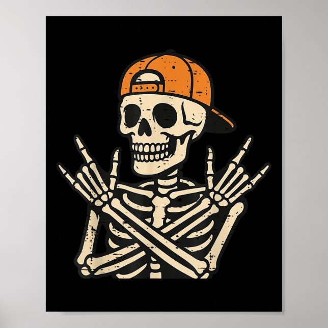 Poster Rocker Skeleton Legal Halloween (Frente)