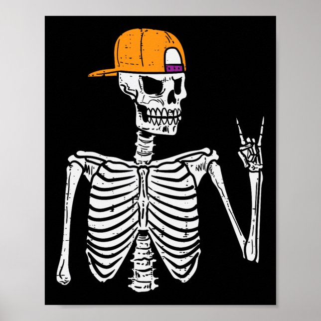 Poster Rocker Skeleton Rock Hand Sinal Figurume M (Frente)