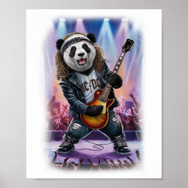 Poster Rocker tocando a Guitarra Elétrica em um (Frente)