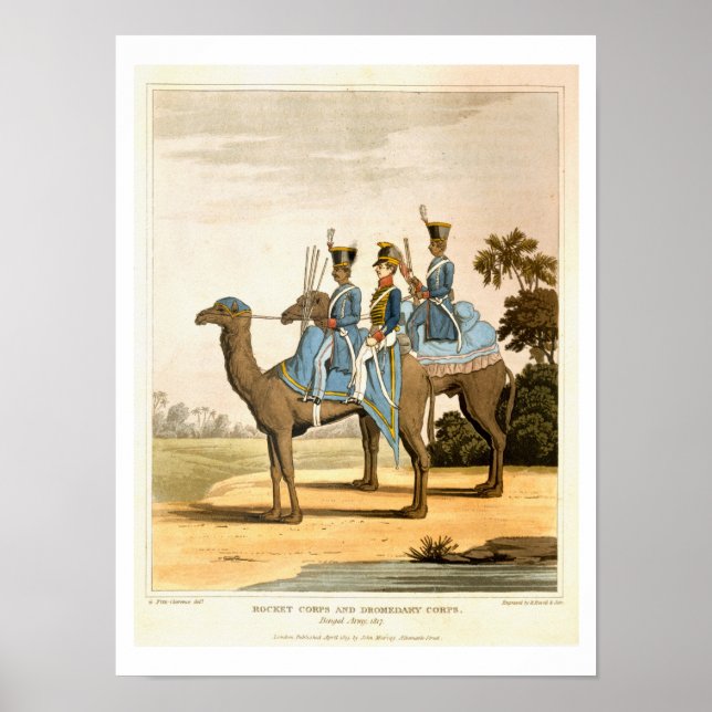 Póster Rocket Corps and Dromedary Corps, Exército Bengal  (Frente)