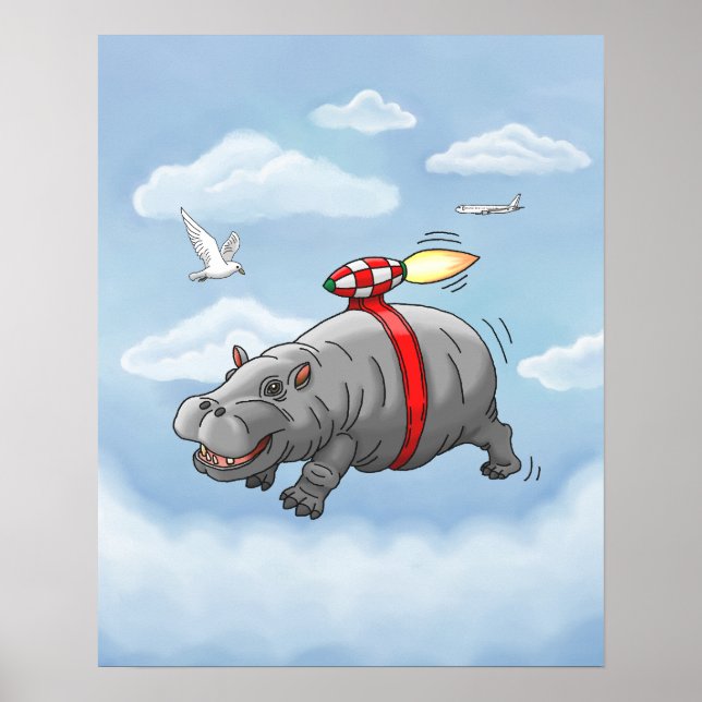 Poster Rocket Hippo (Frente)