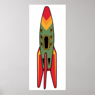 Póster Rocket retro - cor