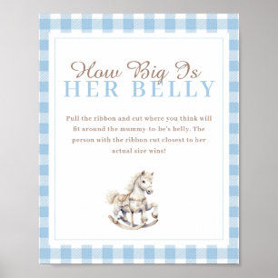 Poster Rocking Horse How Big Her Belly Baby Shower Game