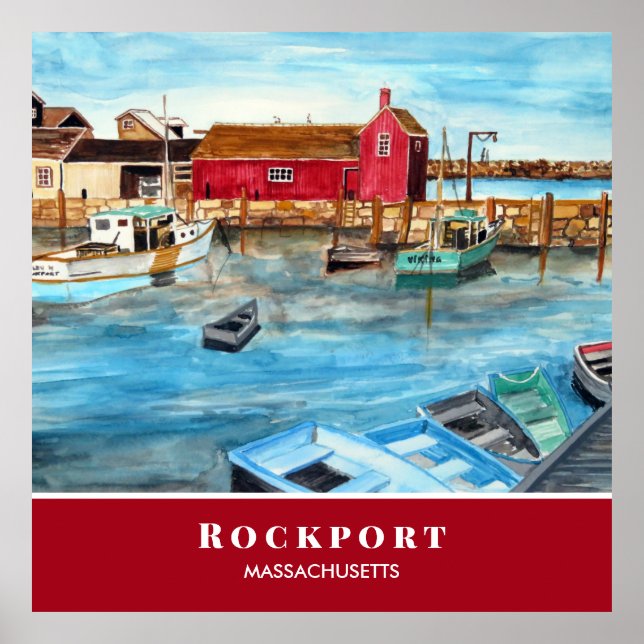 Poster Rockport Harbor Massachusetts New England EUA (Frente)