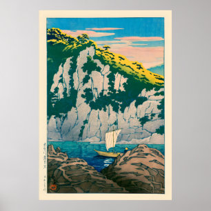 Poster Rockson O rio Kiso por Kawase Hasui