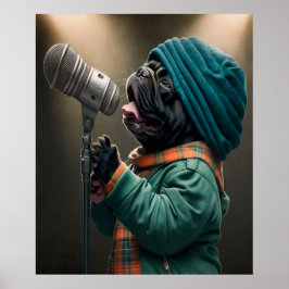 Poster Rockstar Pug se prepara para ser encantado