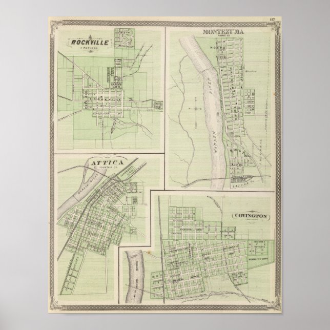 Poster Rockville, Parke Co, Montezuma, Parke Co (Frente)