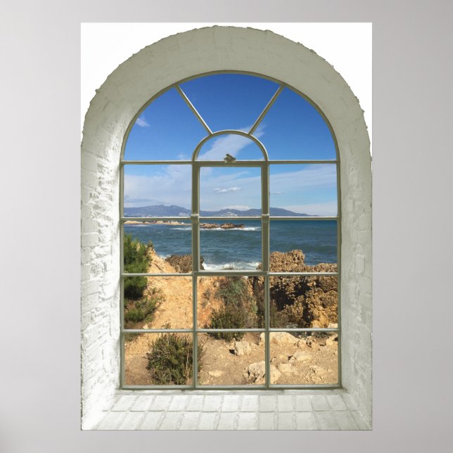 Poster Rocky Beach Faux Window (Frente)