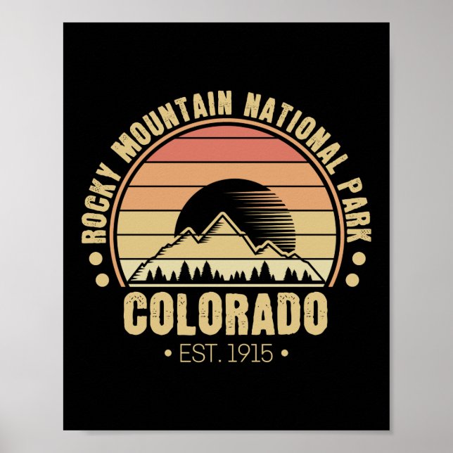 Poster Rocky Mountain National Park Colorado Retro (Frente)