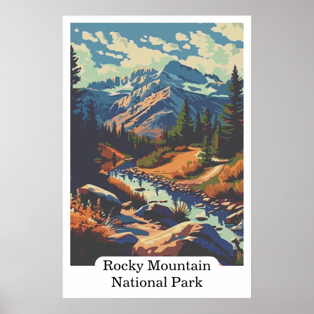 Poster Rocky Mountain National Park Colorado USA Travel (Frente)