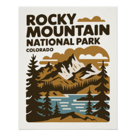 Póster Rocky Mountain National Park Colorado Vintage Art
