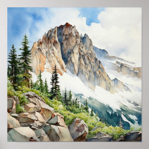 Poster Rocky Mountain National Park Watercolor
