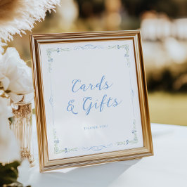 Poster Rococo Blue Frame Cards & Gifts