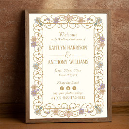 Poster Rococo Revival Elegant Vintage Floral Wedding