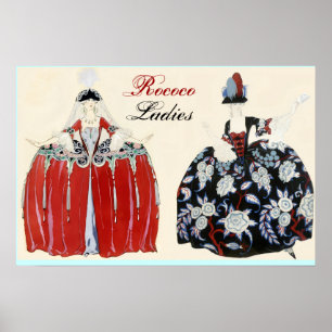PÓSTER ROCOCO SENTA BELEZA, DESIGNADOR DE CUSTOS DE FASHI