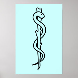Póster Rod de Asclepius [símbolo médico]