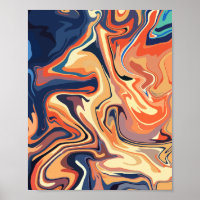 Roda de Abstrato quente com laranja e Marinho
